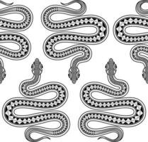 Nahtloses exotisches Muster mit Schlangen im Maori-Tätowierungsstil. Tiere Hintergrund. vektor
