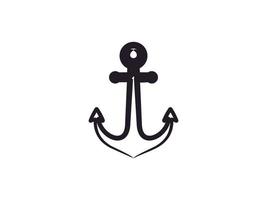 ankare rustik handritad vintage retro hipster enkel logotypdesign för båtmarinan nautiska fartygstransporter vektor