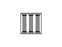 antike säule säulen griechisch rom athen historisches gebäude logo design. verwendbar für Geschäfts- und Markenlogos. flaches Vektor-Logo-Design-Vorlagenelement. vektor