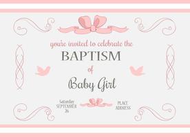 Baby Girl Dop Vector Invitation