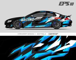 Car Wrap Design Modernes Rennhintergrunddesign für Fahrzeugfolierung, Rennwagen, Rallye usw vektor