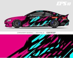 Car Wrap Design Modernes Rennhintergrunddesign für Fahrzeugfolierung, Rennwagen, Rallye usw vektor