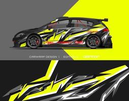 Car Wrap Design Modernes Rennhintergrunddesign für Fahrzeugfolierung, Rennwagen, Rallye usw vektor