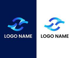bokstaven n och z modern logotyp designmall vektor