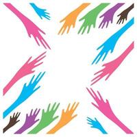 hand symbol community care logotyp vektor illustration design