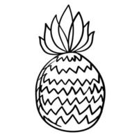 doodle klistermärke färsk söt ananas vektor