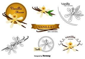 Vanille-Blumen-Vektoren-Set vektor