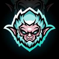 yeti huvudmaskot. esport-logotypdesign vektor