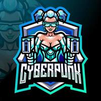 Cyberpunk-Maskottchen. Esport-Logo-Design vektor