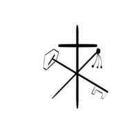 handgezeichnetes symbol des christentums vektor