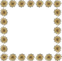 quadratischer Rahmen mit gelben Blumen auf weißem Hintergrund. Vektorbild. vektor