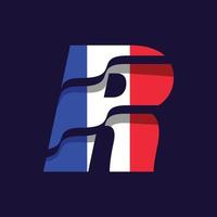 Frankreich-Alphabet-Flagge r vektor