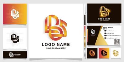 Buchstabe lbs Monogramm-Logo-Vorlage mit Visitenkarten-Design vektor