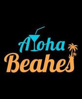 Logo-T-Shirt-Design mit Aloha-Stränden vektor