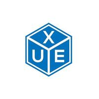 Xue-Brief-Logo-Design auf schwarzem Hintergrund. xue kreatives Initialen-Buchstaben-Logo-Konzept. Xue-Buchstaben-Design. vektor