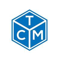 tcm-Brief-Logo-Design auf schwarzem Hintergrund. tcm kreative Initialen schreiben Logo-Konzept. TCM-Briefgestaltung. vektor