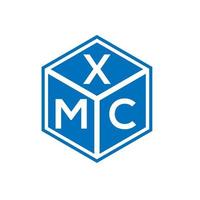 xmc-Brief-Logo-Design auf schwarzem Hintergrund. xmc kreative Initialen schreiben Logo-Konzept. XMC-Briefgestaltung. vektor
