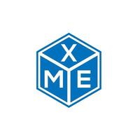 XME-Brief-Logo-Design auf schwarzem Hintergrund. xme kreative Initialen schreiben Logo-Konzept. XME-Briefdesign. vektor