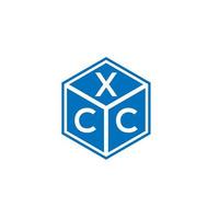 xcc-Brief-Logo-Design auf schwarzem Hintergrund. xcc kreatives Initialen-Buchstaben-Logo-Konzept. xcc-Briefgestaltung. vektor
