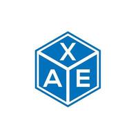 Xae-Brief-Logo-Design auf schwarzem Hintergrund. xae kreative Initialen schreiben Logo-Konzept. xae Briefgestaltung. vektor