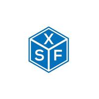 xsf-Brief-Logo-Design auf schwarzem Hintergrund. xsf kreative Initialen schreiben Logo-Konzept. xsf-Briefgestaltung. vektor