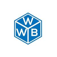 wwb-Brief-Logo-Design auf schwarzem Hintergrund. wwb kreative Initialen schreiben Logo-Konzept. wwb Briefgestaltung. vektor