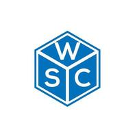 wsc brev logotyp design på svart bakgrund. wsc kreativa initialer bokstavslogotyp koncept. wsc bokstavsdesign. vektor