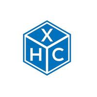 xhc-Brief-Logo-Design auf schwarzem Hintergrund. xhc kreative Initialen schreiben Logo-Konzept. xhc-Briefgestaltung. vektor