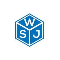 wsj brev logotyp design på svart bakgrund. wsj kreativa initialer bokstavslogotyp koncept. wsj bokstavsdesign. vektor