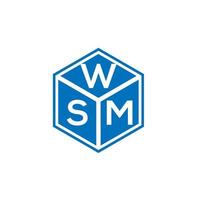 wsm-Brief-Logo-Design auf schwarzem Hintergrund. wsm kreative Initialen schreiben Logo-Konzept. wsm Briefgestaltung. vektor