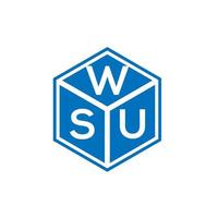 wsu-Brief-Logo-Design auf schwarzem Hintergrund. wsu kreatives Initialen-Buchstaben-Logo-Konzept. wsu Briefgestaltung. vektor