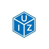 Uiz-Brief-Logo-Design auf schwarzem Hintergrund. uiz kreatives Initialen-Buchstaben-Logo-Konzept. uiz Briefgestaltung. vektor