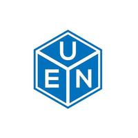 uen brev logotyp design på svart bakgrund. uen kreativa initialer brev logotyp koncept. uen bokstav design. vektor