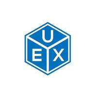 uex brev logotyp design på svart bakgrund. uex kreativa initialer brev logotyp koncept. uex bokstavsdesign. vektor