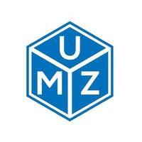 Umz-Brief-Logo-Design auf schwarzem Hintergrund. umz kreative Initialen schreiben Logo-Konzept. umz Briefgestaltung. vektor