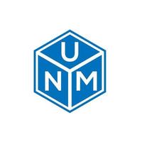 unm brev logotyp design på svart bakgrund. unm kreativa initialer brev logotyp koncept. unm bokstavsdesign. vektor