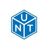 unt-Buchstaben-Logo-Design auf schwarzem Hintergrund. unt kreatives Initialen-Brief-Logo-Konzept. unt Briefgestaltung. vektor