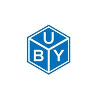 Uby-Buchstaben-Logo-Design auf schwarzem Hintergrund. uby kreatives Initialen-Buchstaben-Logo-Konzept. Uby-Buchstaben-Design. vektor