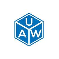 UAW-Brief-Logo-Design auf schwarzem Hintergrund. uaw kreative initialen schreiben logo-konzept. UAW-Briefgestaltung. vektor