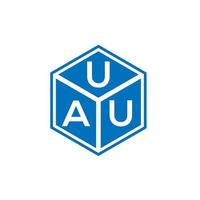 uau-Buchstaben-Logo-Design auf schwarzem Hintergrund. uau kreative Initialen schreiben Logo-Konzept. uau Briefgestaltung. vektor