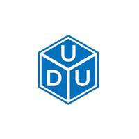 udu brev logotyp design på svart bakgrund. udu kreativa initialer brev logotyp koncept. udu bokstavsdesign. vektor