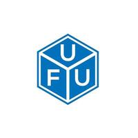 UFU-Brief-Logo-Design auf schwarzem Hintergrund. ufu kreatives Initialen-Buchstaben-Logo-Konzept. UFU-Buchstaben-Design. vektor