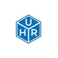 uhr-Brief-Logo-Design auf schwarzem Hintergrund. uhr kreative initialen schreiben logokonzept. uhr Briefgestaltung. vektor