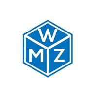 wmz-Brief-Logo-Design auf schwarzem Hintergrund. wmz kreative Initialen schreiben Logo-Konzept. wmz Briefgestaltung. vektor