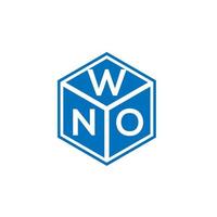 wno-Brief-Logo-Design auf schwarzem Hintergrund. wno kreatives Initialen-Buchstaben-Logo-Konzept. ohne Briefgestaltung. vektor