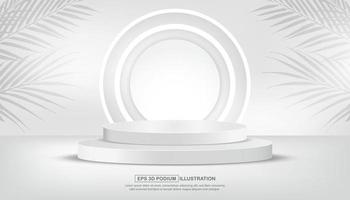 realistisk 3d podium vit och grå minimal bakgrund vektor