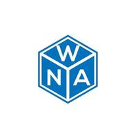 wna-Buchstaben-Logo-Design auf schwarzem Hintergrund. wna kreatives Initialen-Buchstaben-Logo-Konzept. wna Briefgestaltung. vektor