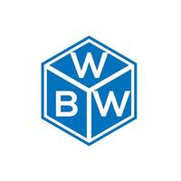 wbw-Buchstaben-Logo-Design auf schwarzem Hintergrund. wbw kreative Initialen schreiben Logo-Konzept. wbw Briefgestaltung. vektor