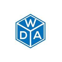 WDA-Brief-Logo-Design auf schwarzem Hintergrund. wda kreative Initialen schreiben Logo-Konzept. wda Briefgestaltung. vektor