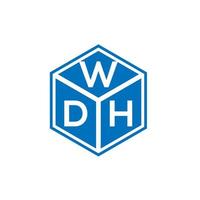 wdh-Buchstaben-Logo-Design auf schwarzem Hintergrund. wdh kreatives Initialen-Buchstaben-Logo-Konzept. wdh-Briefgestaltung. vektor